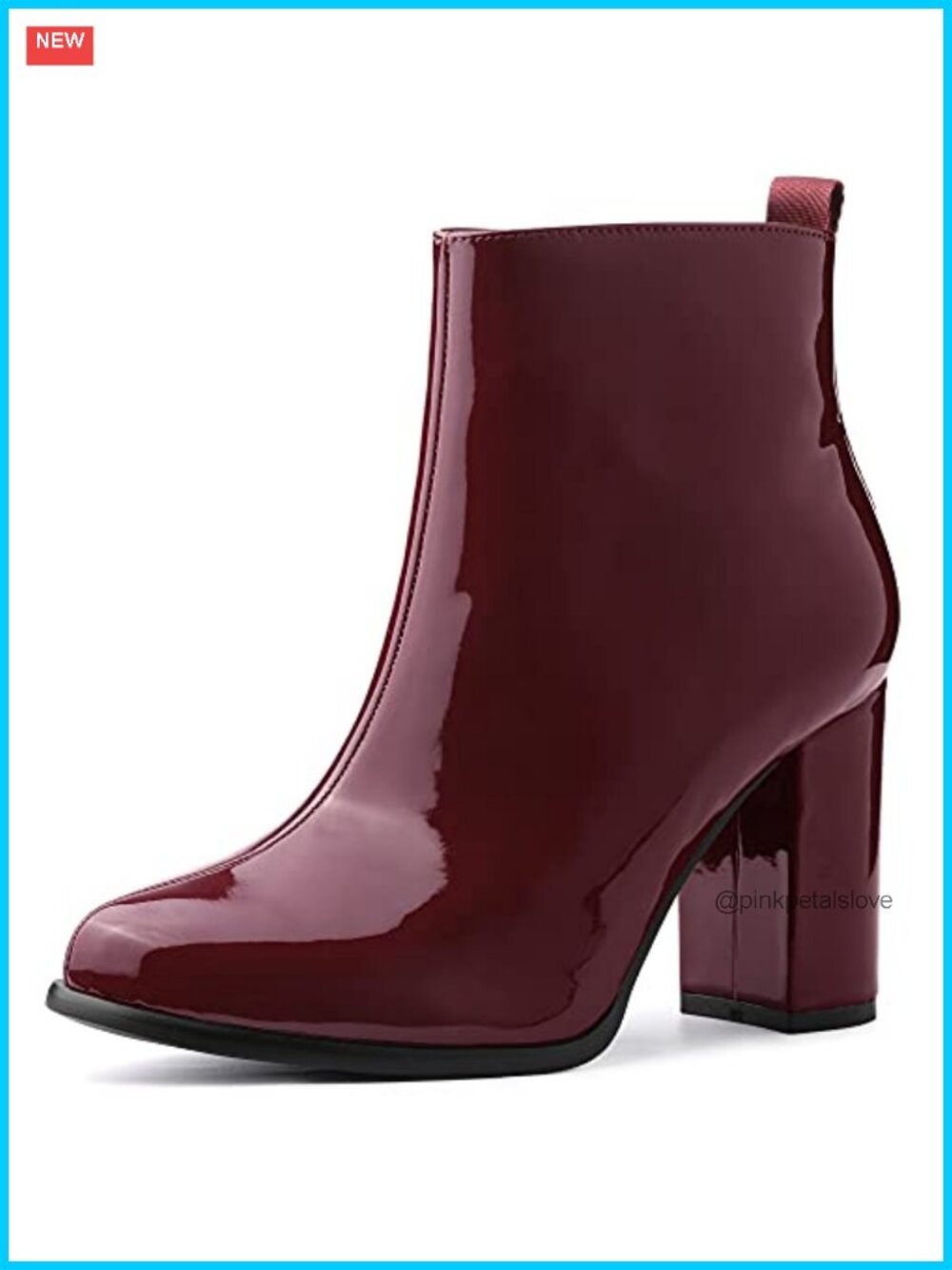 Women's Faux Leather Chunky Heel Ankle Boots Side Zipper Formal